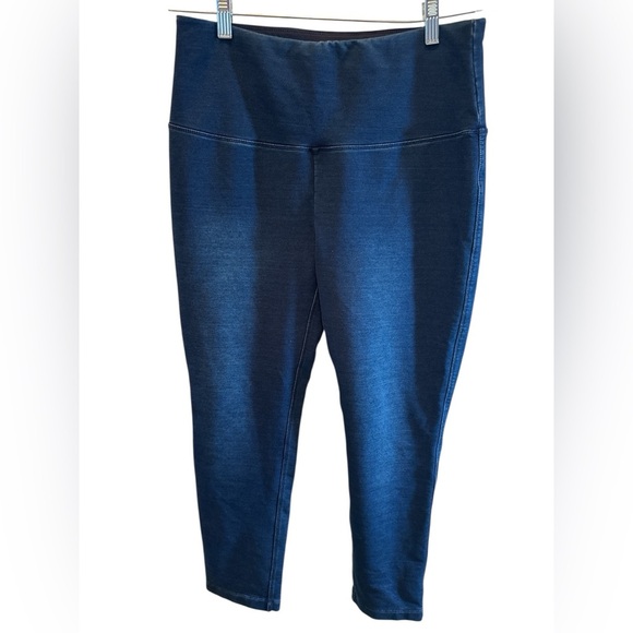 Chicos Zenergy Blue Cotton Blend Knit Basic Legging High Rise Size 1 M 8/10 - Picture 1 of 5